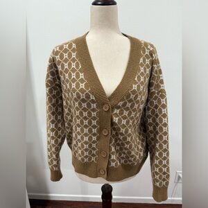 Witty Fox Tan and White Sweater